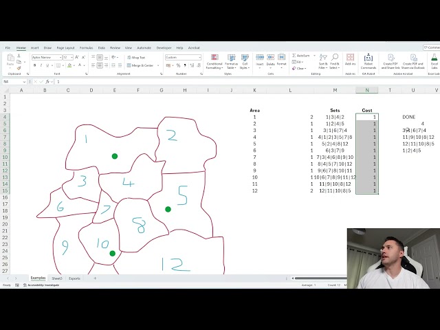 Exploring the Set Cover Problem in Excel