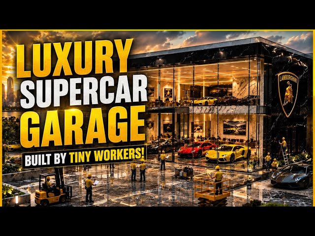 Tiny Workers Build a Luxury Supercar Garage 🏎️ | Mini Construction Mega Project