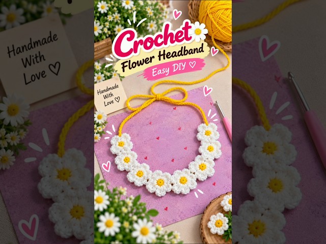 Crochet headband 🎀| #diy #craft #crochet #crochettutorial #shorts #craftyhome #shortsfeed #handmade