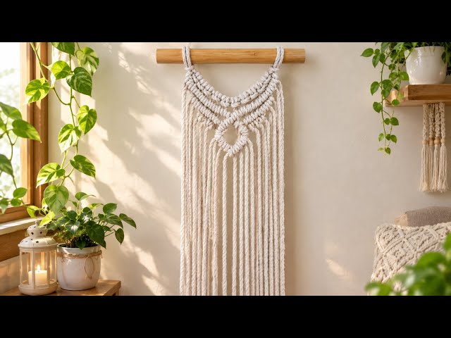 Beautiful Macrame Wall Hanging Pattern | Easy & Elegant DIY Tutorial 🤍🩵
