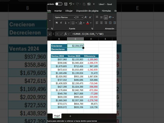 Did you know Excel can sum ONLY positive numbers 🤯 And negative ones too BDC