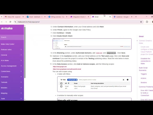 Step-by-Step Guide: Connecting Your Personal Gmail Account to make (Integromat) | DeskTrack
