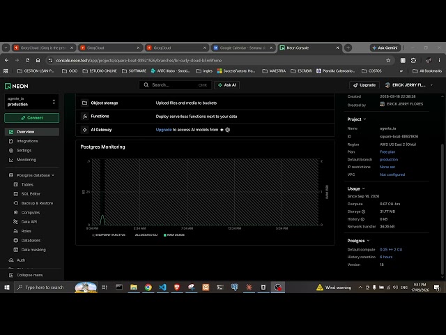 Exploring the use of free AI agents in Project control using Qroq and neon to query a EVM report