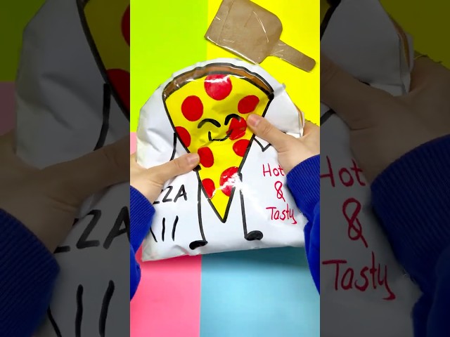 How to make pizza squishy book ? 🍕 #kids #shorts  #diy #tutorial