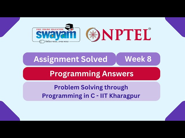 Problem Solving Through Programming In C Week 8 | Programming Answers | #nptel #nptel2026 #myswayam