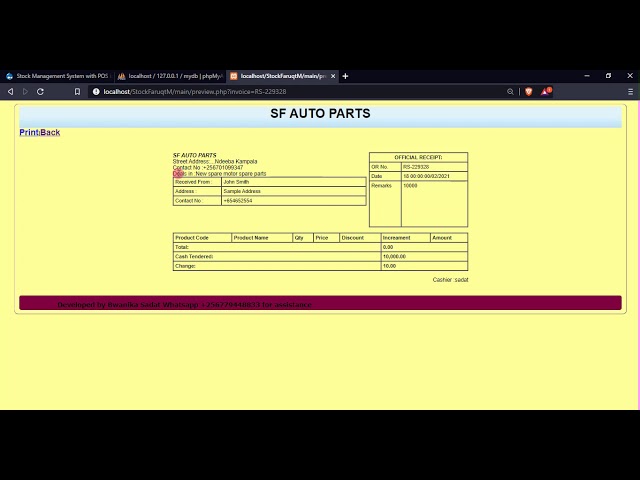 Stock Management System with POS in PHP Demo