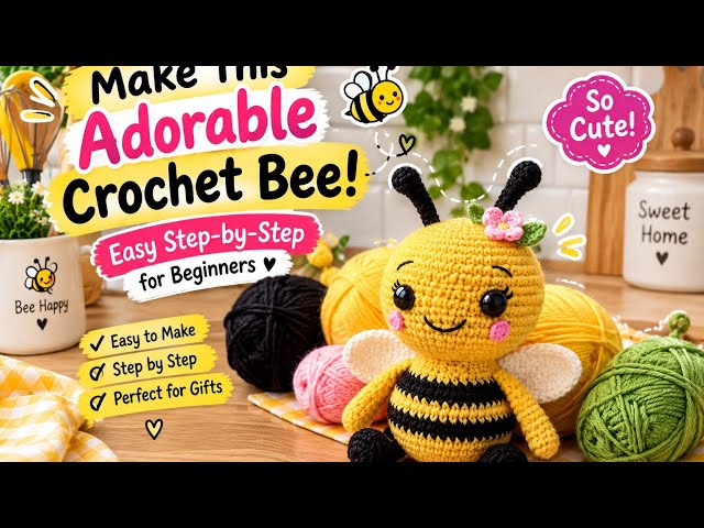 How to Crochet a Cute Bee | Easy Beginner Amigurumi Pattern 🍯