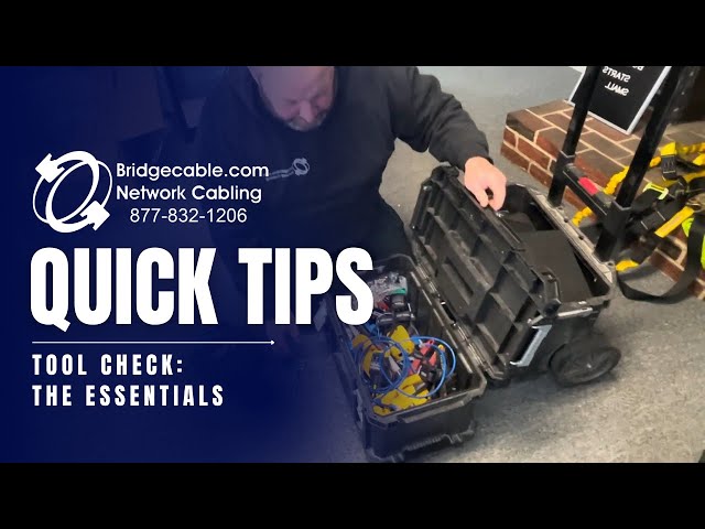Tools Onsite for Network Data Cabling Techs Review - BridgeCable.com Tool Check - Supplied New Hires