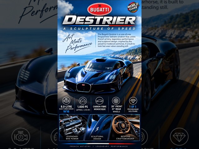 Bugatti Destrier: 1,600 PS W16 Monster! 🔥🏇 #Shorts