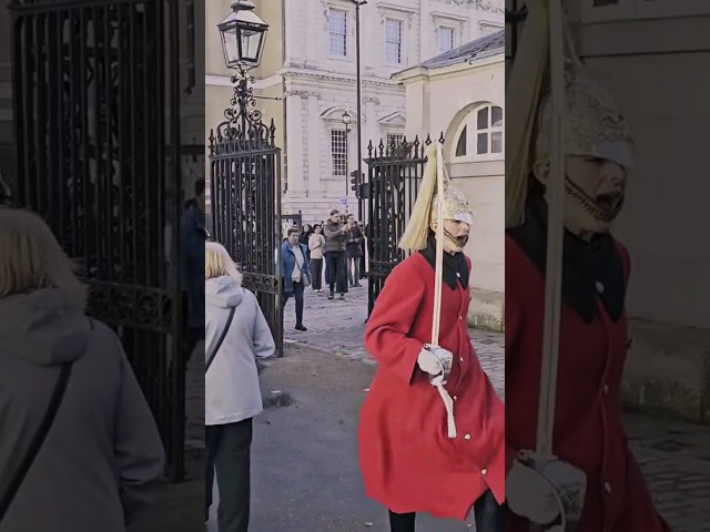 MAKE WAY!!! King's Guard gives this tourist a new HAIRCUT at Horse Guards!!