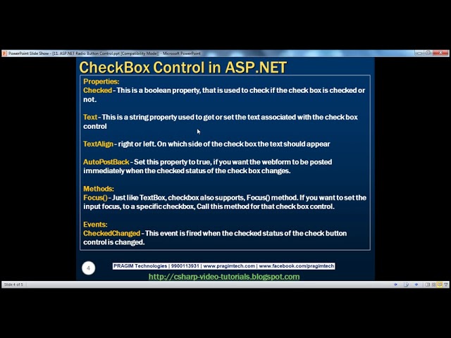 ASP NET CheckBox Control Part 12
