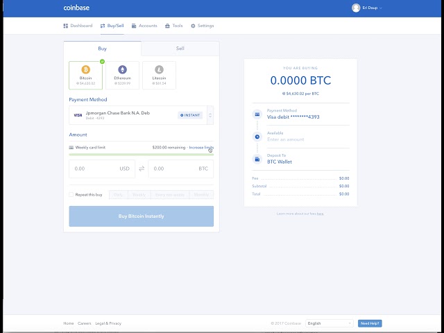 How to increase buying limit on Coinbase