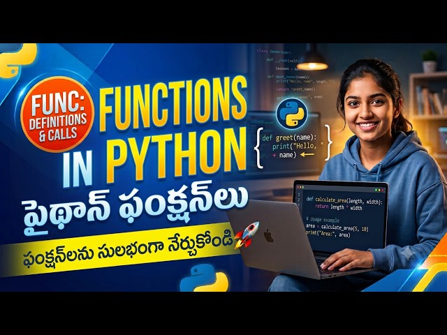 Functions in python||telugu||functions||methods of functions||#btech#PythonFunctions#python#easy
