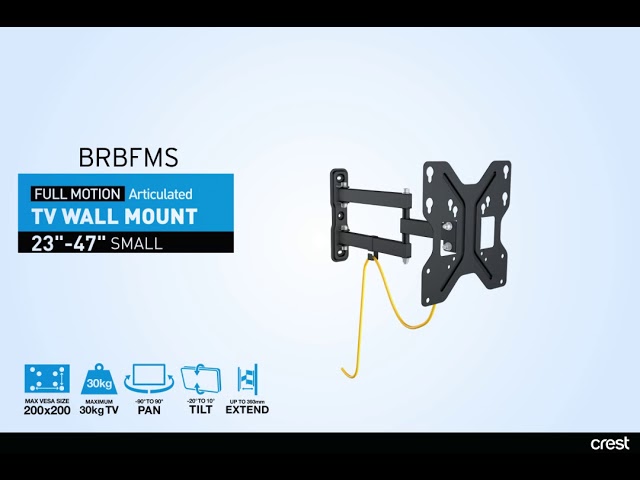 Crest Full Motion Wall Mount - Articulated S - BRBFMS