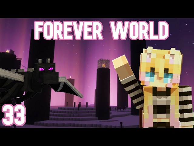 WORST Ender Dragon Fight Ever  - 🌸Forever World Ep 33🌸-✨Minecraft Lets Play✨- melmo