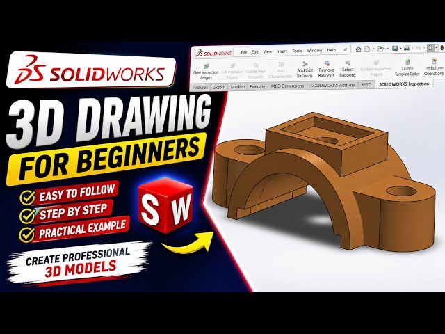 Solidworks 3D Drawing For Beginners#solidworks 3d tutorial#solidworks 3d  သင်ခန်းစာ#solidworks 2026