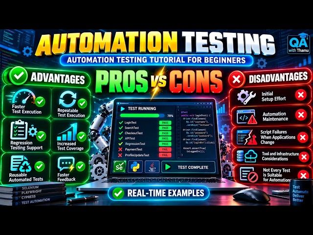 Advantages & Disadvantages of Automation Testing | Pros & Cons with Real-Time Examples