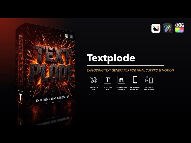 Textplode - Professional Exploding Text Generator for Final Cut Pro & Motion - Pixel Film Studios