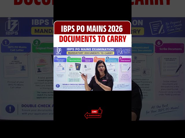 IBPS PO MAINS 2026 DOCUMENTS TO CARRY #ytshorts