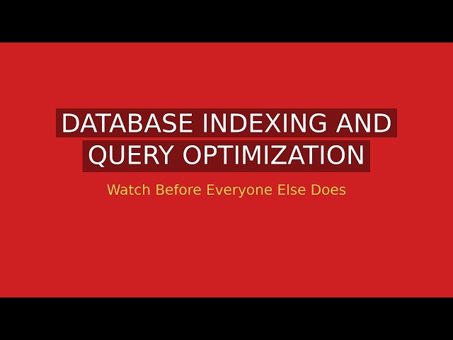 Database Indexing and Query Optimization with Claude Code