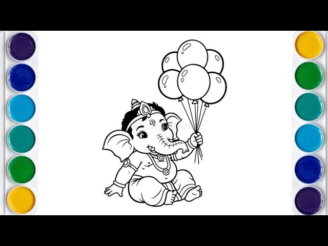 Ganpati Bappa Drawing 🙏🎨 | Easy Ganesha Drawing Step by Step | Ganpati Drawing for Beginners