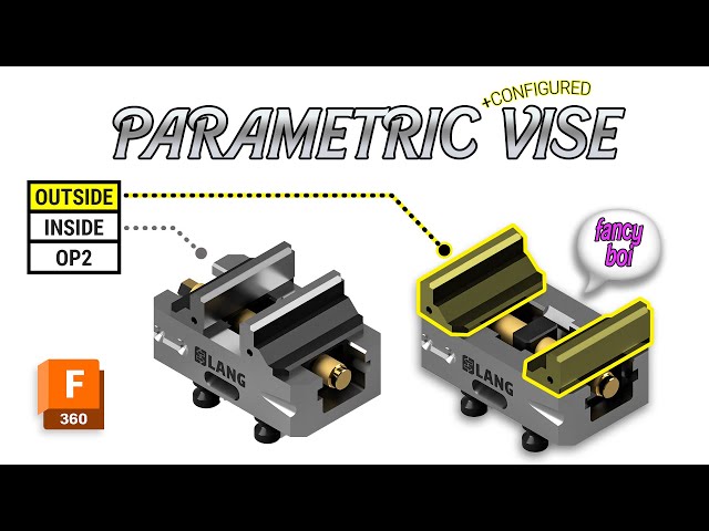 Parametric Configured Lang CNC Vise in Fusion 360