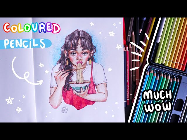 How I Draw with Coloured Pencils // Step-by-Step
