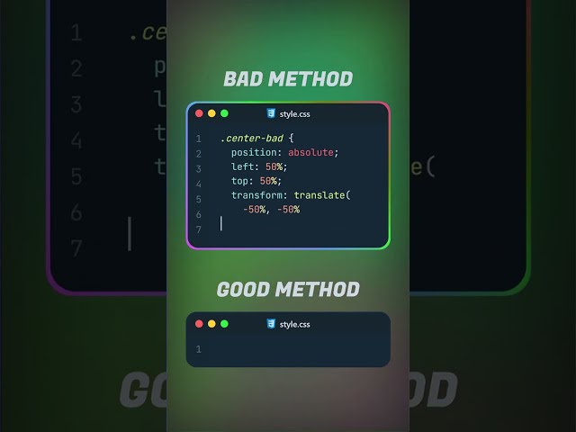 Stop centering like this! 🚫 Use modern CSS Grid instead! ✨ #CSS #WebDev #CodingTips