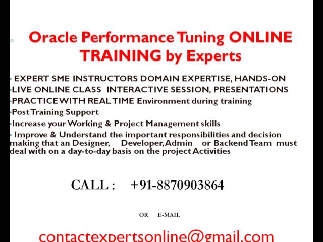 Oracle Performance Tuning onlineTraining