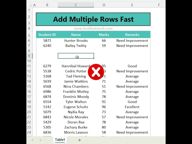 Add Multiple Rows Fast in Excel | Excel Tips & Tricks | Excel Shorts