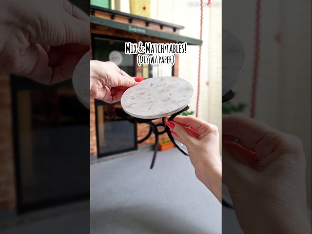 Making a bunch of MIX&MATCH tiny TABLES with paper! 🤩 #dollhouse #diy #miniatures