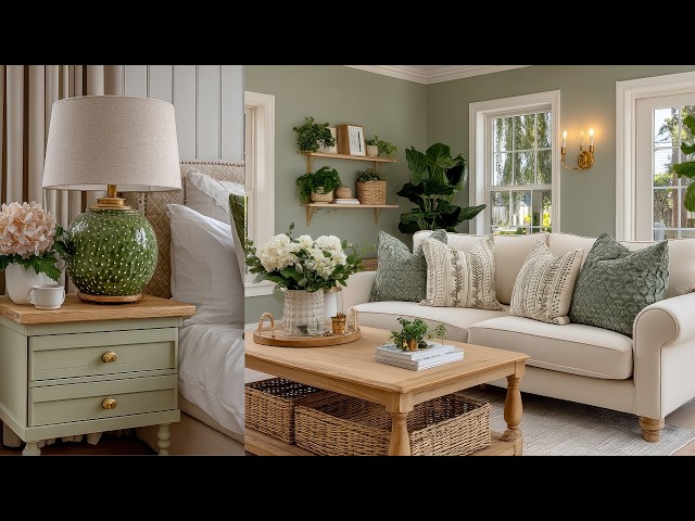 Effortless Rustic Farmhouse Style for Every Room | Green & Cream Vintage Home Decor Inspiration