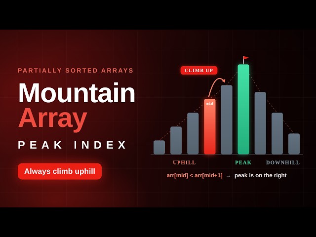 Peak Index in a Mountain Array | Binary Search on a Partially Sorted Array