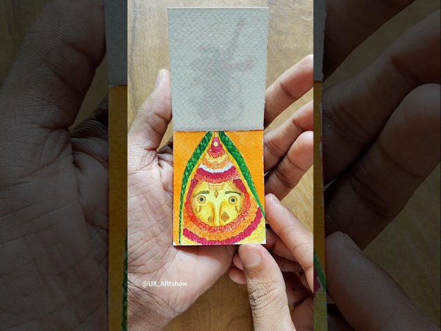 Kalka Mata Drawing on Tiny Paper 🙏❤️ | Miniature Maa Kalka Drawing | Art Tutorial#kalka
