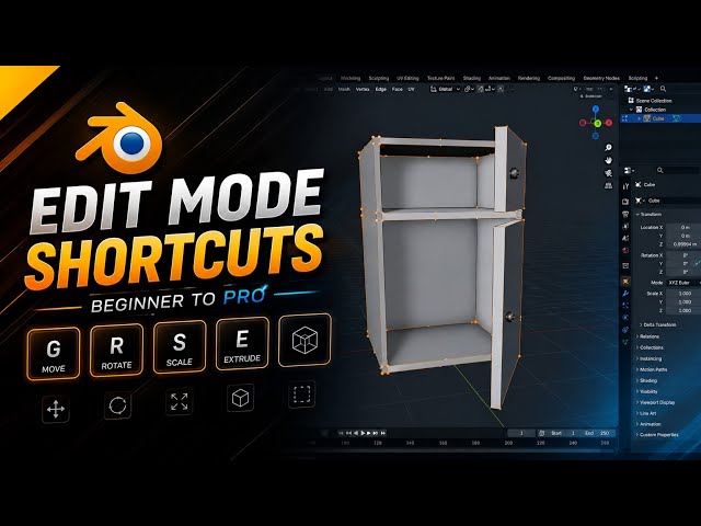 BLENDER 3D EDIT MODE SHORTCUTS || BLENDER FOR BEGINNER || HOW TO LEARN BLANDER IN HINDI