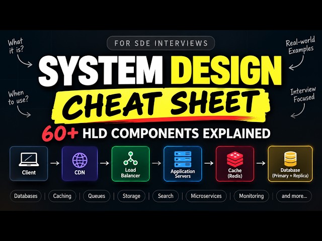 60+ System Design Components Explained | HLD Cheat Sheet