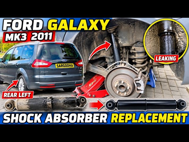 Ford galaxy mk3 faulty leaking rear left hand side shock absorber replacement job.