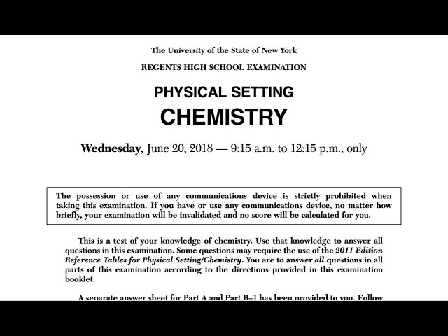 2018 June Chemistry Regents MC Solutions