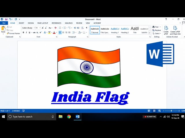 How to Draw India Flag in MS Word || Indian Flag Drawing in Microsoft Word | @official_ai_tech_logic
