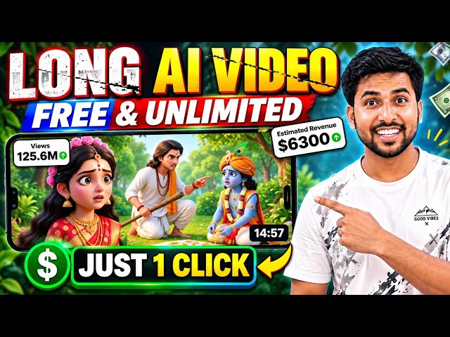 Long AI Video Kaise Banaye (15 Min) Using Just 1 Click🔥| Ai Video Kaise Banaye || Ai Automation