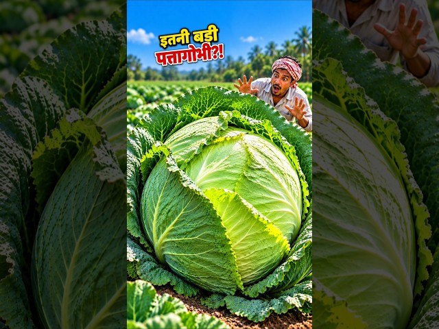 इतनी बड़ी पत्तागोभी?! 😱🥬 | Giant Cabbage देखकर रह जाओगे #shorts #farming #agriculture #desijugaad