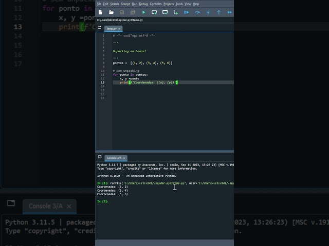 Dicas de Python - Unpacking em Loops! #desenvolvedores #programação