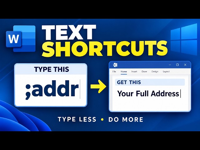 How to Create Text Shortcuts in Microsoft Word | Type More with Less