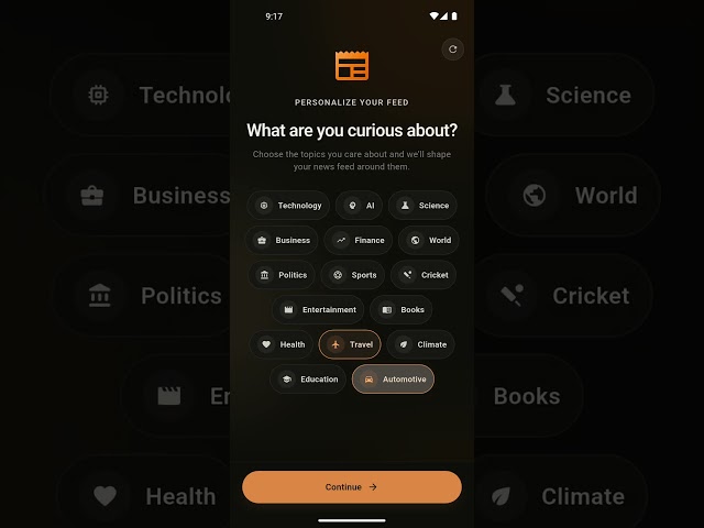 Custom Chips Selection layout in flutter, Jetpack Compose Onboarding Screen
