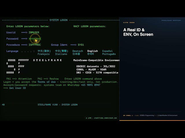 COBOL Programming I - Session 1.3 Identification & Environment