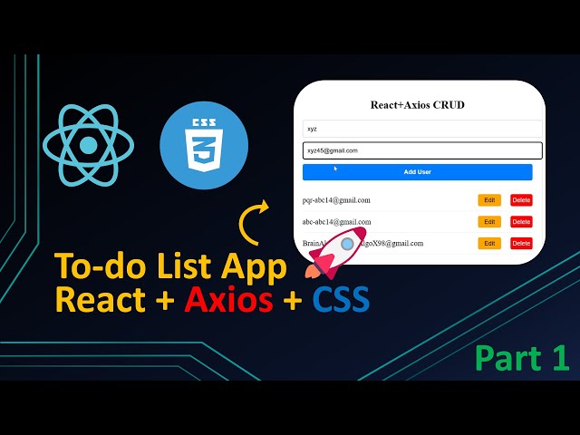 "React To-Do List App Tutorial (Part 1) | Beginner Project with Axios"