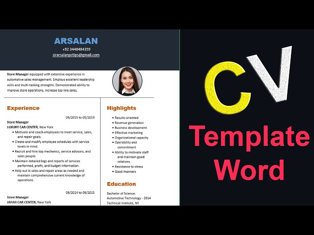 Modern CV Template Word Download Free