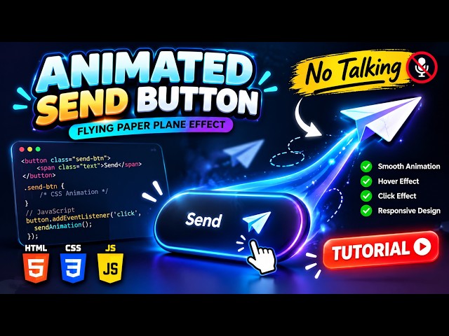 Animated Send Button ✈️ | HTML CSS & JavaScript Tutorial | No Talking
