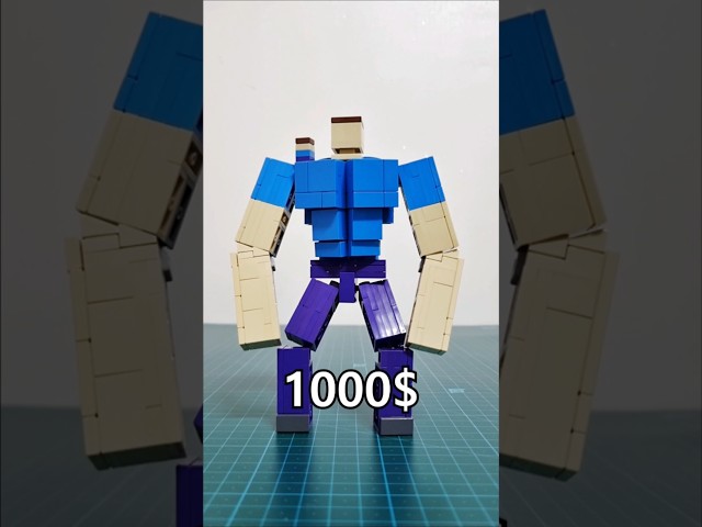 Steve $1 vs $100 vs $1000 LEGO #lego #minecraft