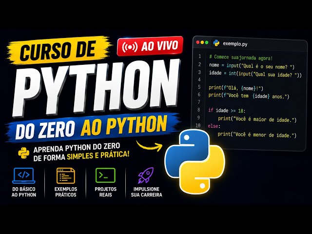 Curso de Python: Aprenda Python do Zero AO VIVO